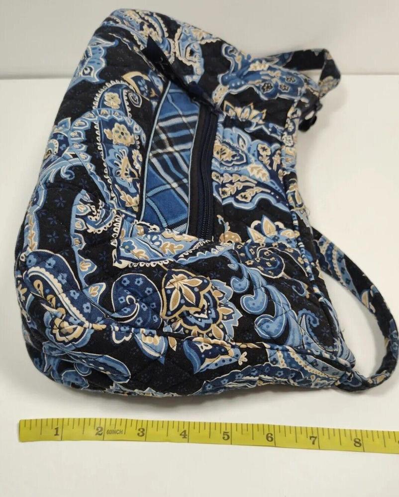 Vera Bradley Windsor Navy Blue Paisley Shoulder Bag Purse w/ Matching Mini Pouch - Picture 11 of 11